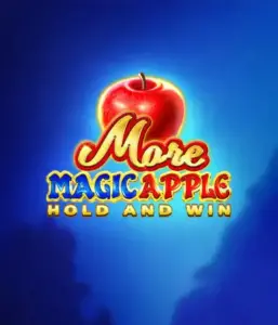 Скриншот игрового автомата More Magic Apple от 3 Oaks Gaming, показывающего волшебный лес с яркими символами, включая замки, магические яблоки и известных сказочных героев. В центре виден логотип игры More Magic Apple, сопровождаемый яркими и запоминающимися графическими элементами, формирующими атмосферу сказочного приключения.